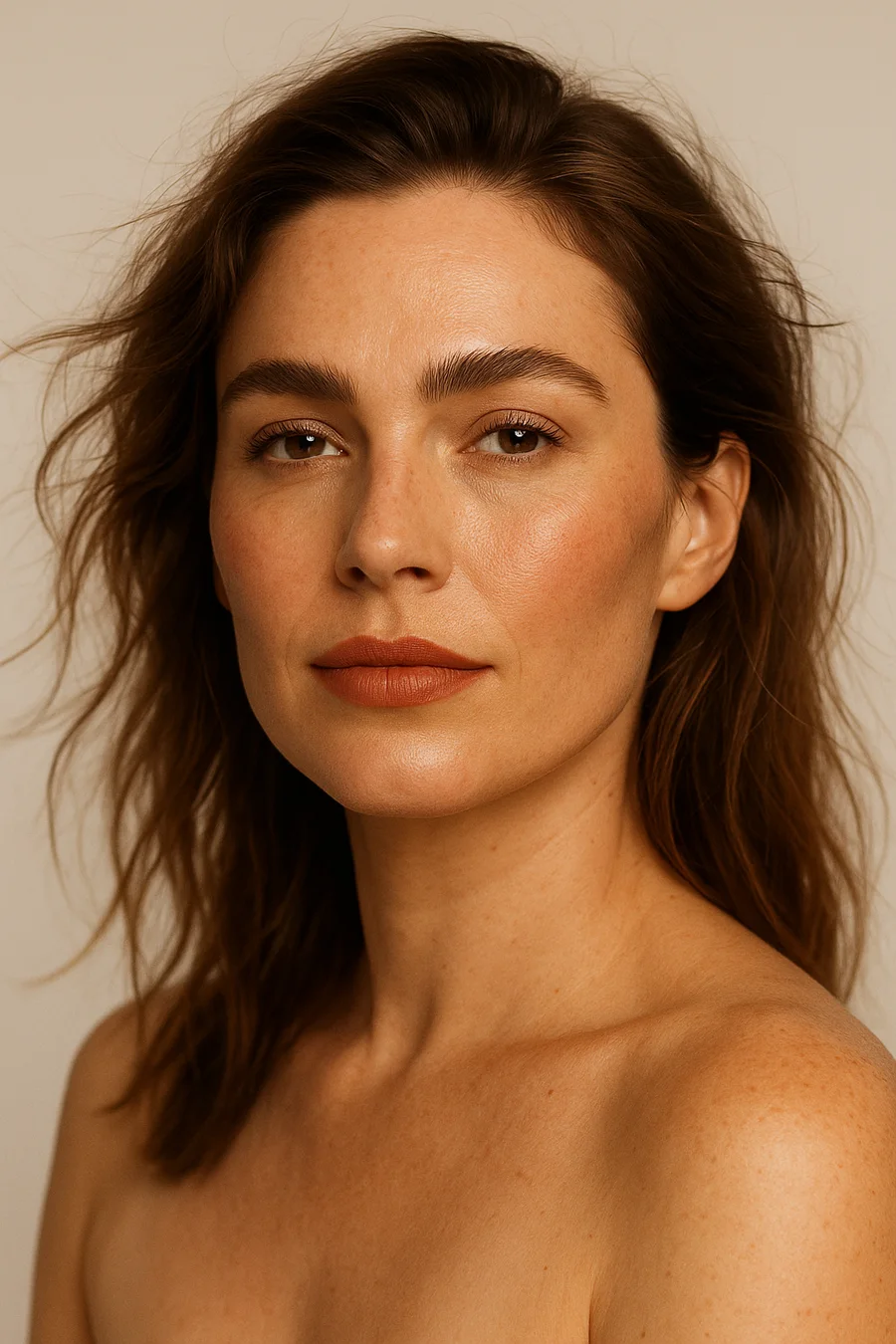 Flamboyant Natural Body Type makeup concept — editorial beauty photograph