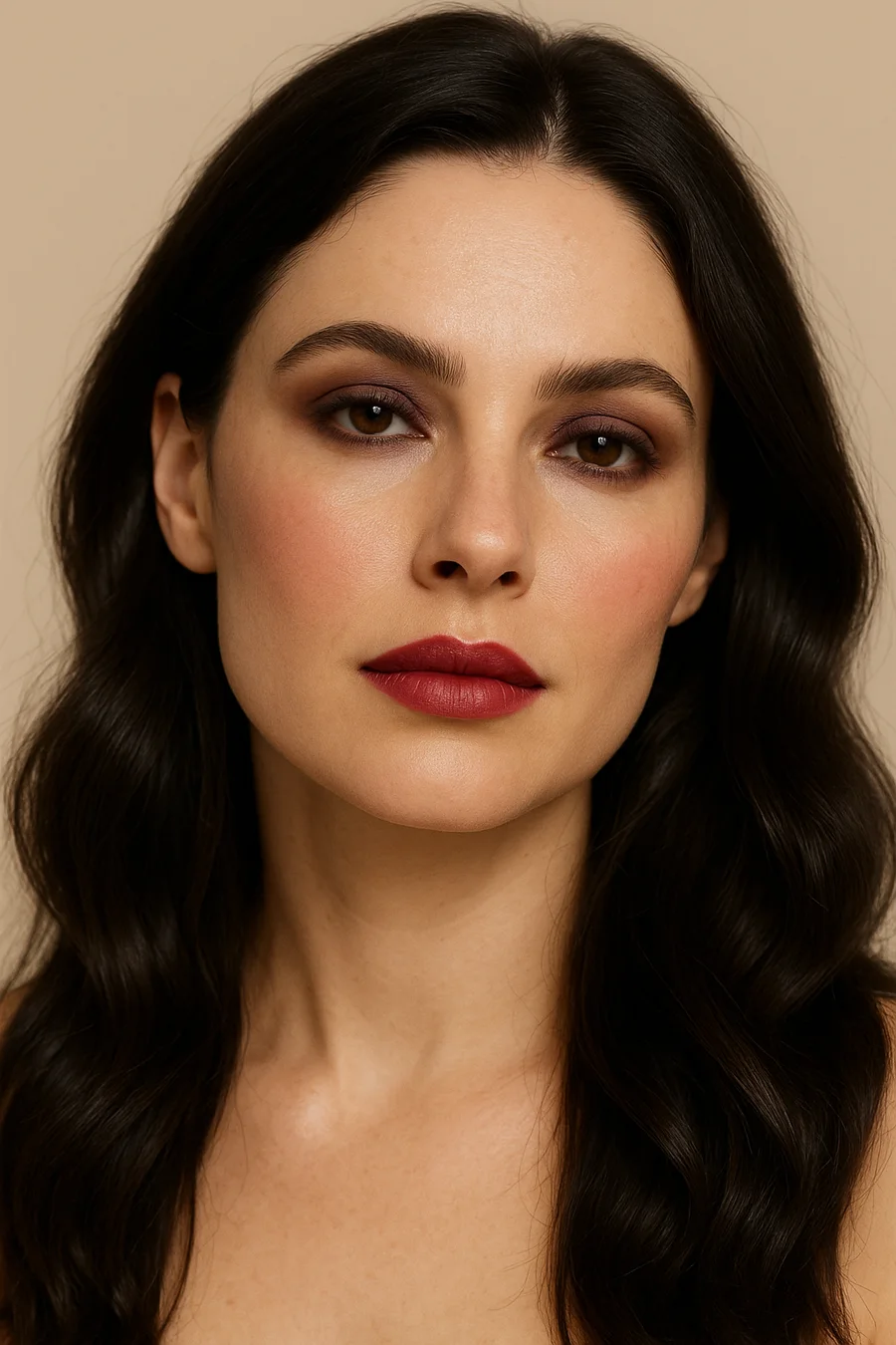 Theatrical Romantic Body Type makeup concept — editorial beauty photograph