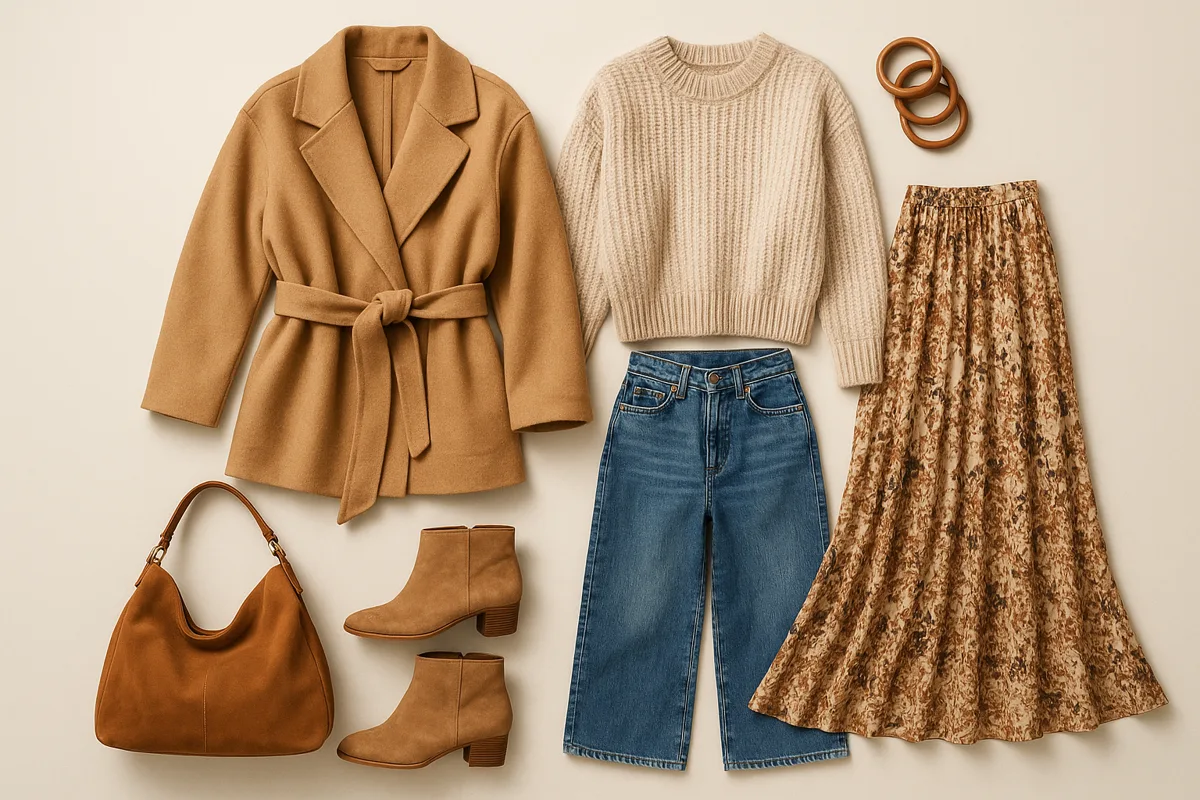 Flamboyant Natural Body Type capsule pieces flat lay