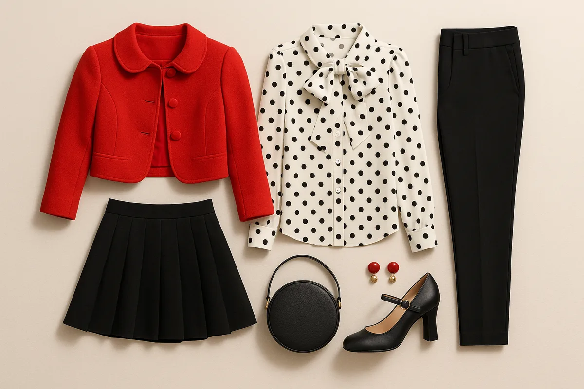 Soft Gamine Body Type capsule pieces flat lay