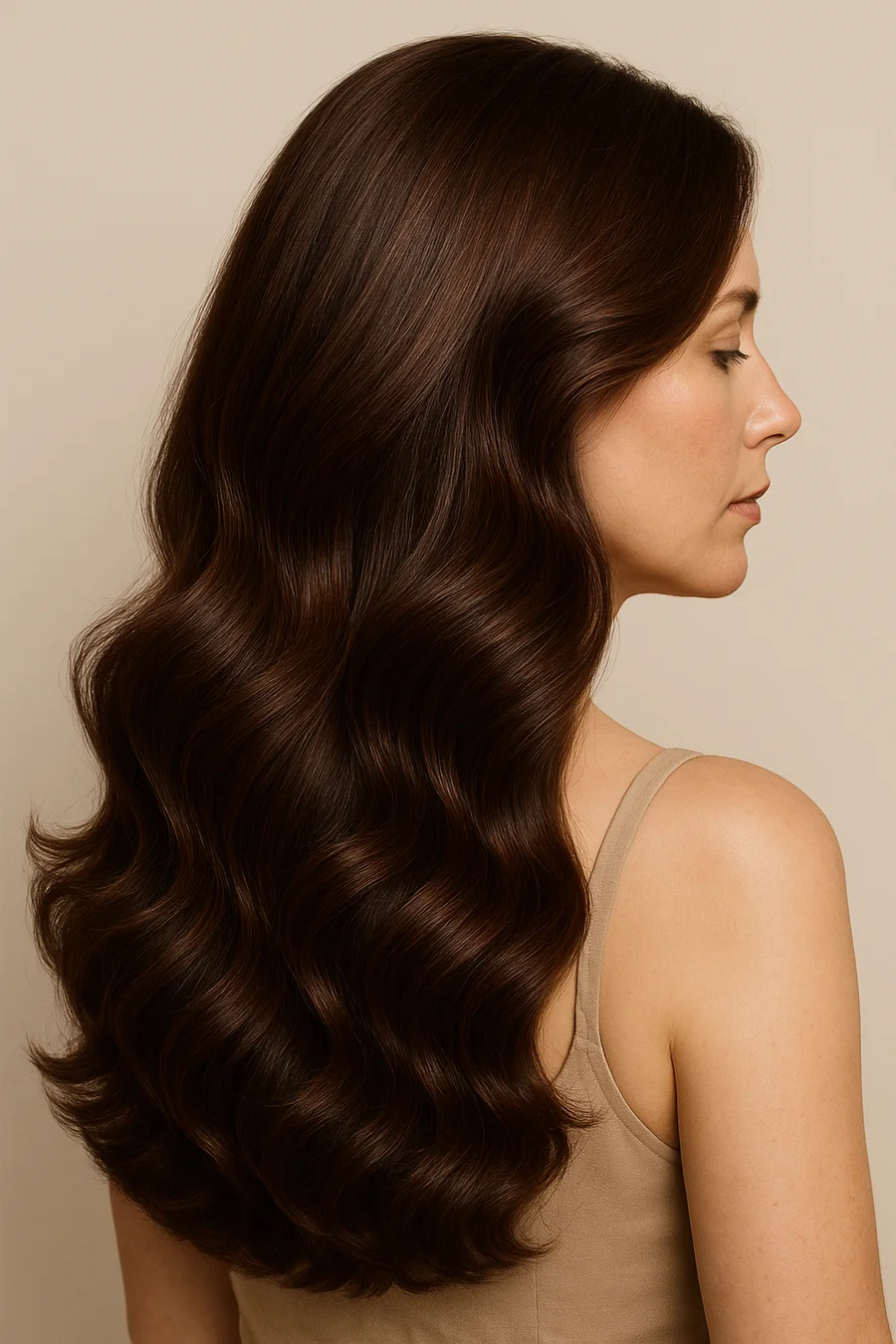 Soft Dramatic Body Type haircolor direction — editorial beauty photograph